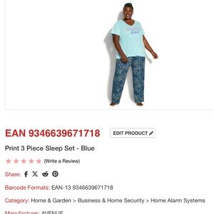 Avenue Light Blue and Pink Sleep Set